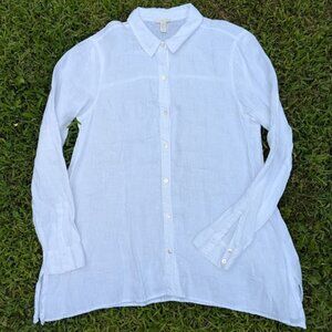 EUC Eileen Fisher Organic Linen Button Up